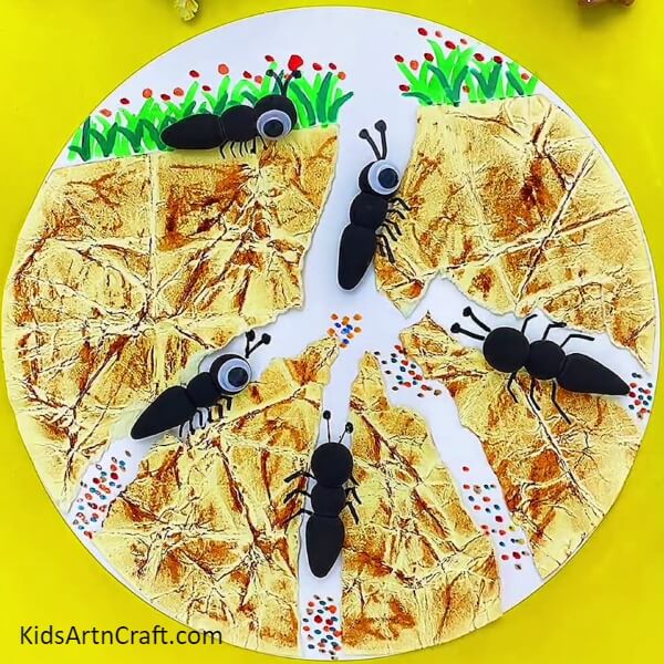 Finally, Beautiful Little Ants Are Good To Go-Make Simple Ant Art Using Crumpled Paper for Kids