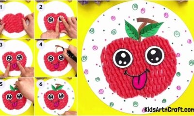 DIY Fruit Foam Net Apple Craft For Kids