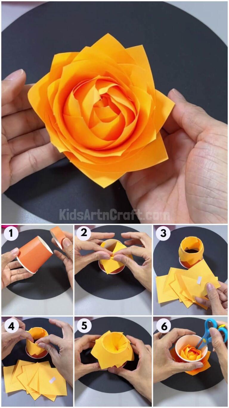 DIY Rose Flower Using Paper Cup-Easy Craft Tutorial - Kids Art & Craft
