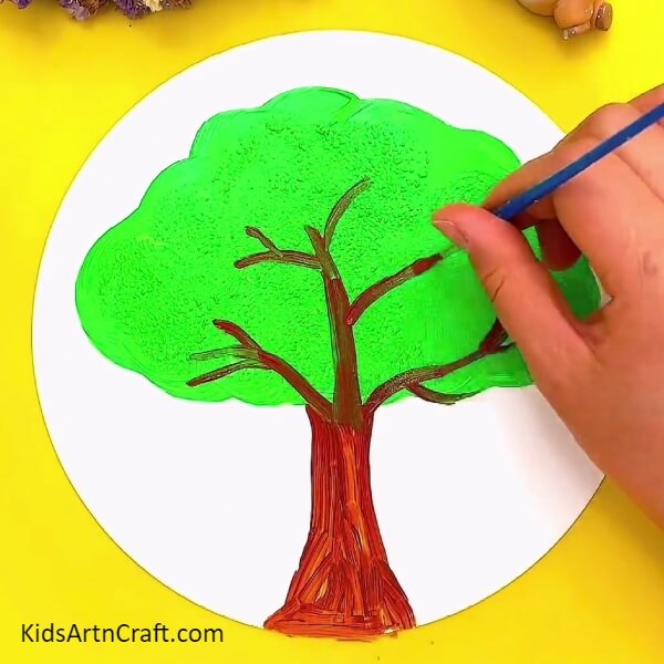 Painting The Branches-Follow This Guide to Make a Paper Apple Tree