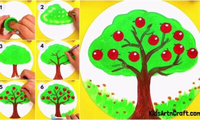 Easy Apple Tree Craft Using Paper Step-by-step Tutorial