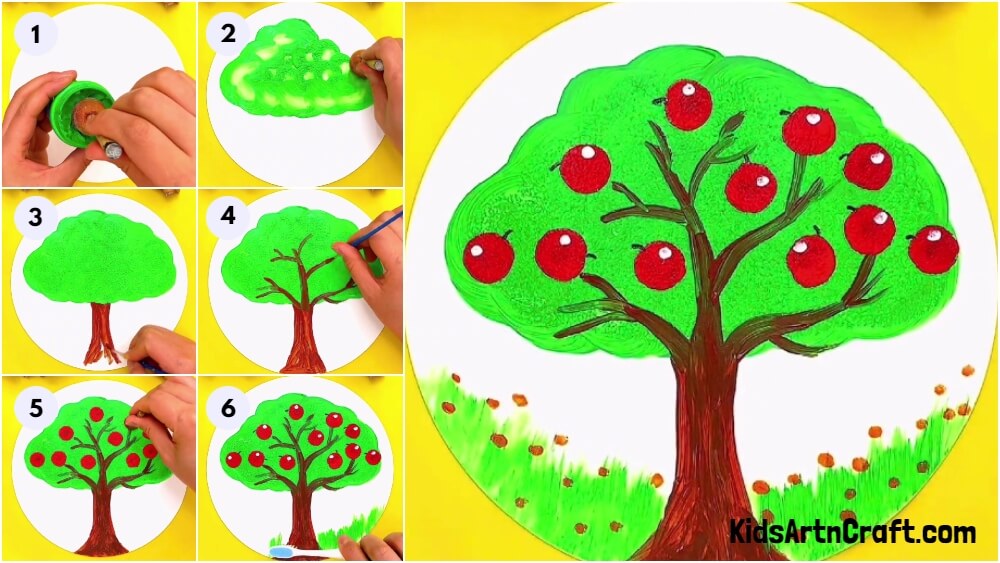Easy Apple Tree Craft Using Paper Step-by-step Tutorial