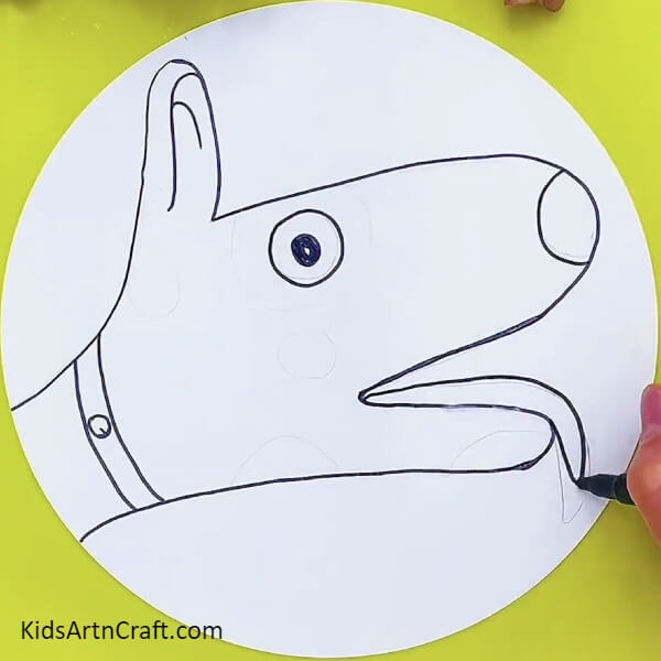 Making All The Features Of The Dog's Face-Drawing a Dog's Hand Made Easy for Kids 