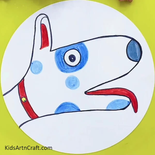 This Is The Final Look Of Your Dog Face Drawing- An Easy Tutorial on How To Draw a Dog's Hand for Kids 