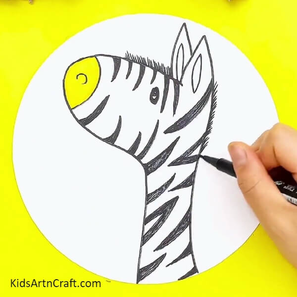 Drawing The Body Hair-Easy Hand-Sketched Zebra Design Concept For Kids-