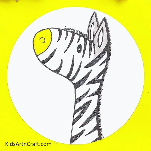 The Easy Hand Outline Zebra Drawing Is Ready!-Quick Hand-Outlined Zebra Picture For Kids-