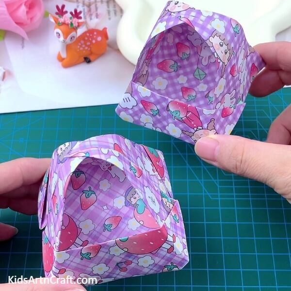  Cute origami paper basket is ready!- Follow this step-by-step tutorial to craft your own paper basket with origami for children. 