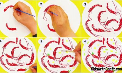 Easy Shrimp Painting Step by Step Tutorial For Kids