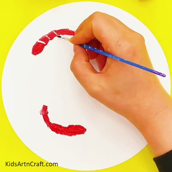Paint The Body Of The Shrimp In Red- Instructions for Painting Shrimp Made Easy for Children 