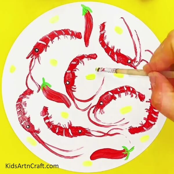 Finish It Up With Details- Easy-to-Understand Tutorial on Painting Shrimp for Children 