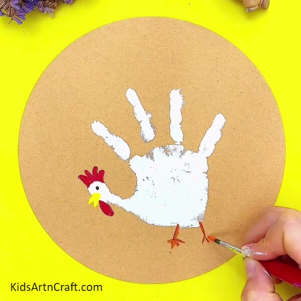 Making The Legs-A How-to Guide for Making Hen Art with Handprints Quickly and Easily