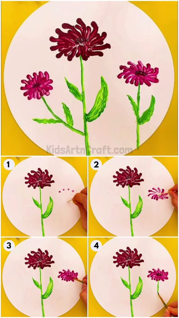 Wobbly Flowers Creative Painting Tutorial For Kids - Kids Art & Craft