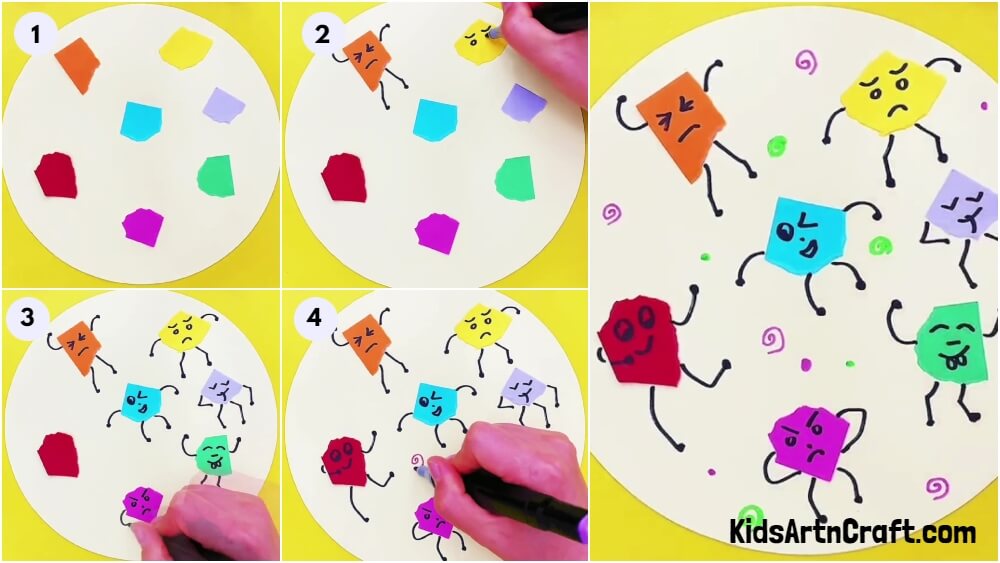 Emotion Shapes Craft Step-by-step Tutorial For Kids