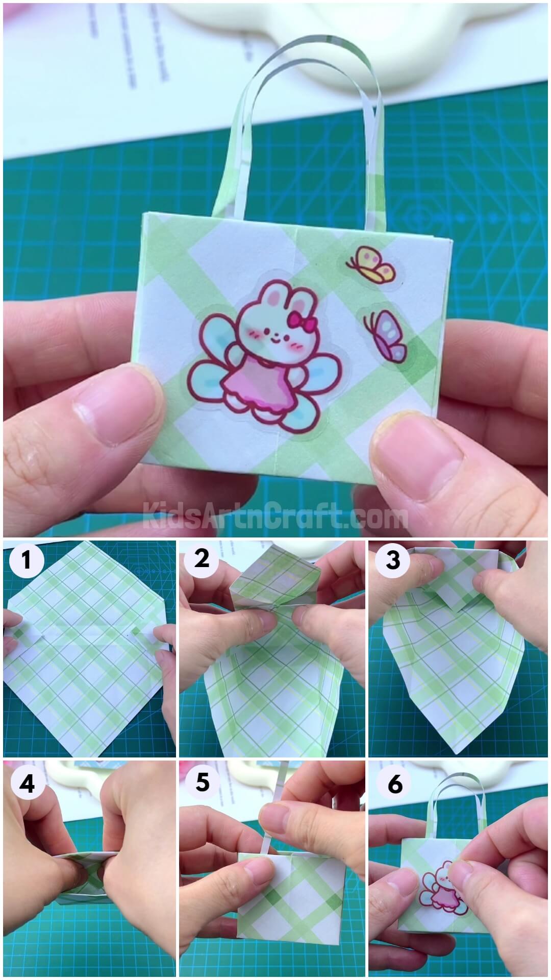 Cute Mini Paper Origami Bags Craft Step by Step Tutorial For kids