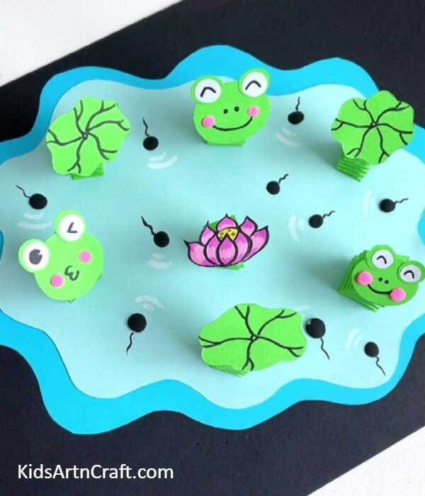 Happy Little Jumping Frogs Is Ready-A Paper Craft Tutorial for Starters on How to Assemble a Frog and Lotus Pond 