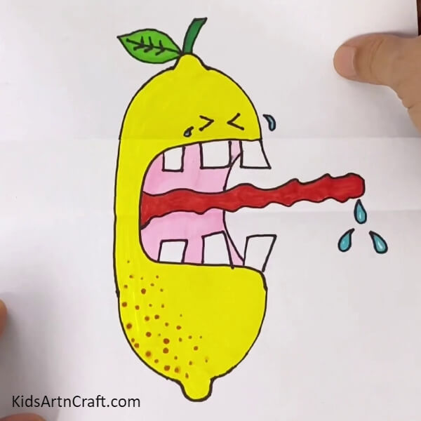 Finally, A Fun Screaming Lemon Is Ready!- Joyous Yelling Lemon Drawing Step-by-Step Directions 