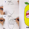 Fun Screaming Lemon Drawing Step by Step Instructions