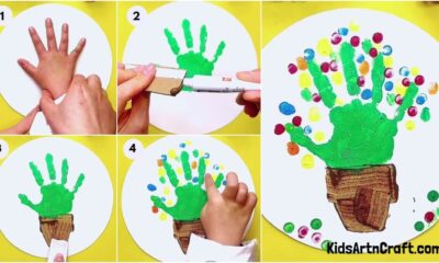 Handprint Plant Pot Painting Step by Step Instructions