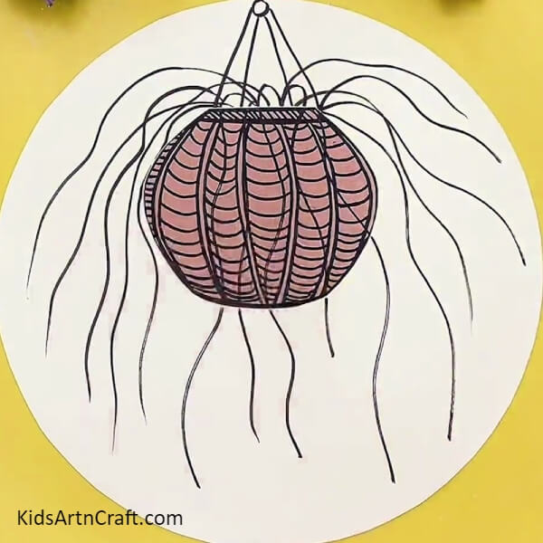 Make More Wavy Lines With Black Marker/sketch Pen- Showing Kids How to Create a Plant Pot 