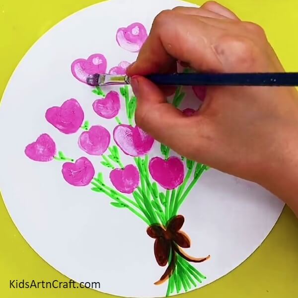 Detailing The Heart Flowers- Step-by-Step Guide for Making a Heart Flower Bouquet for Kids