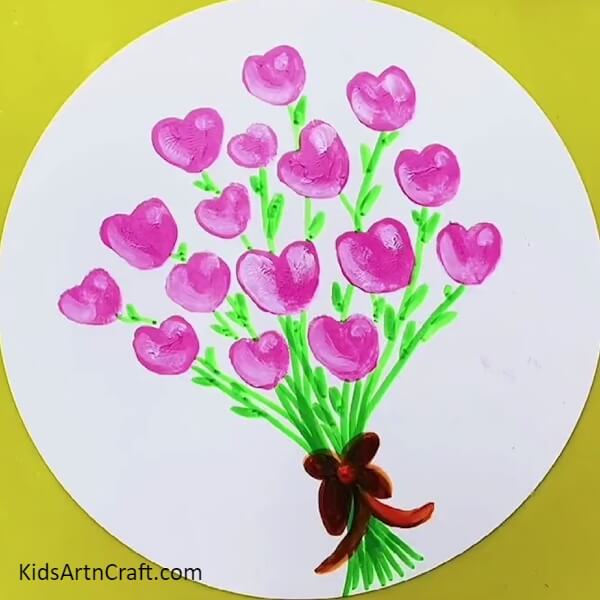 The Final Look Of Your Heart-Flower Bouquet!- Art Project for Kids - How to Create a Heart Flower Bouquet