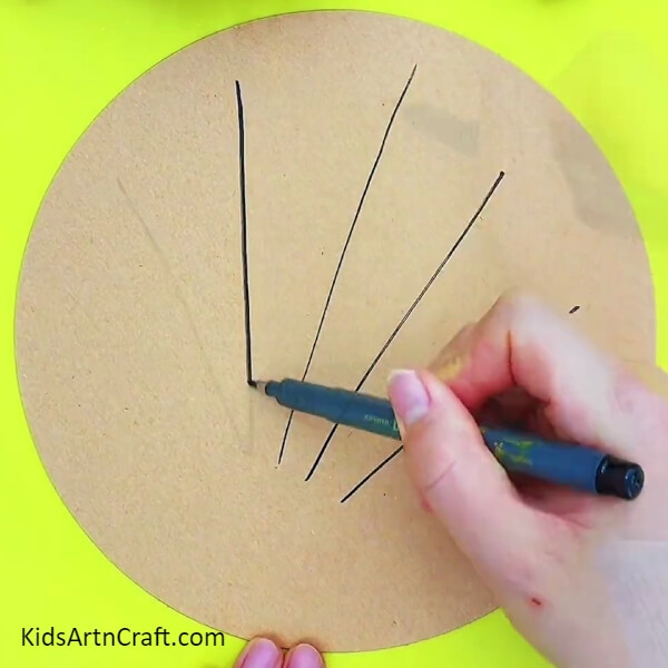 Drawing On The Cardboard Sheet-Crafting a bouquet out of hearts, petals, clay, and paper for children