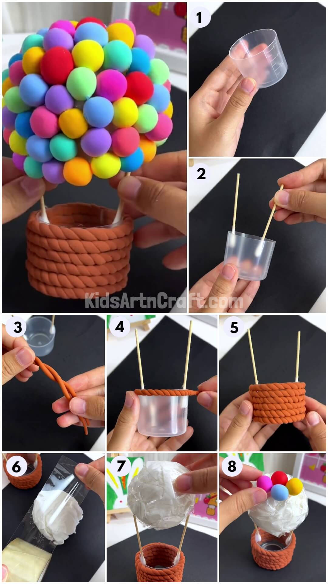Amazing Hot-air Balloon Clay Craft Step by Step Tutorial For Kids