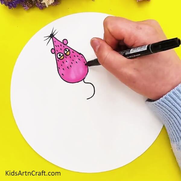 Finishing Details On The Mouse- Construct A Mouse - Constructing an Adorable Rodent Picture For Children 