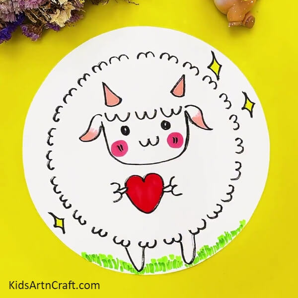 Step-by-Step tutorial to make a sketch of Sheep for Kids