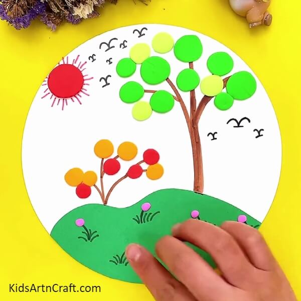 Making flowers- Tutorial to make a creative craft of beautiful clay scenery for children
