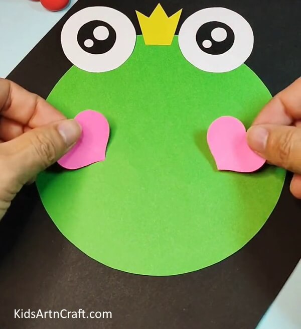Adding Heart Blush On Cheeks-Craft For Kids 