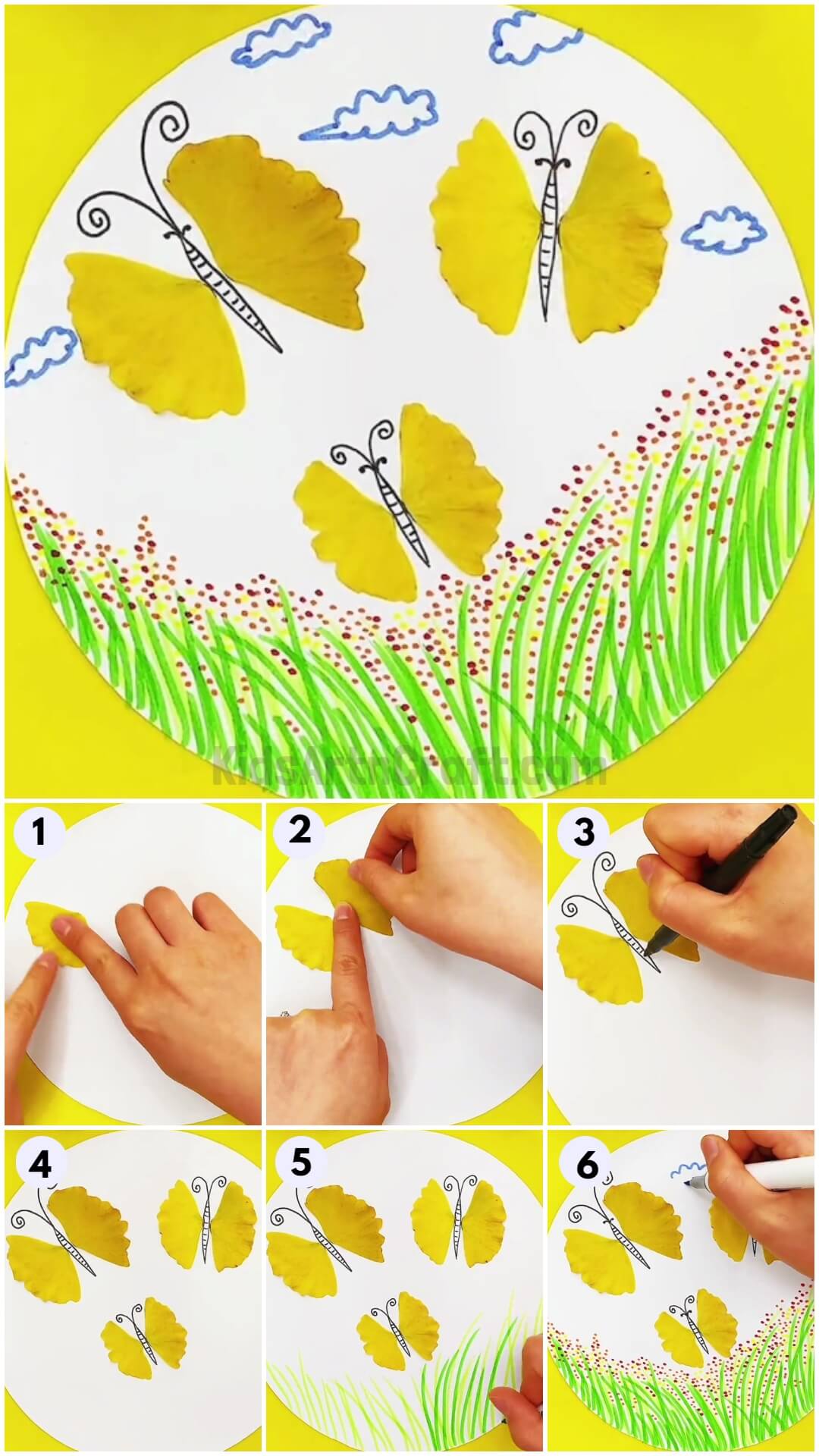 How To Make Leaf Butterflies Craft Painting Tutorial For Kids