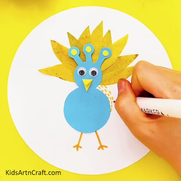 Add Fine Details- Assembling a Paper-Leaf Peacock Design for Little Ones