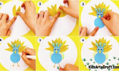 How To Make Paper-Leaf Peacock Craft For Kids