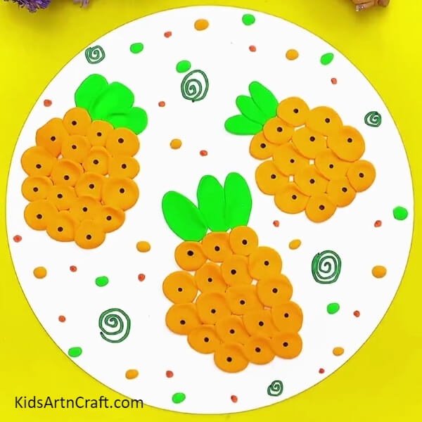 The Clay Pineapple Craft Is Ready- Forming Pineapples With Colored Clay - A Great Plan! 