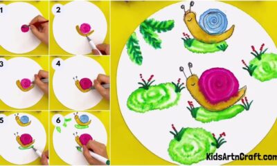 How To Make Snails Scenery Sketchpen Painting Idea For Kids