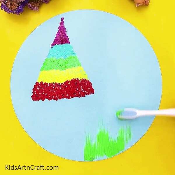 Making Grass - Making Tree Paintings for Kids with Earbuds