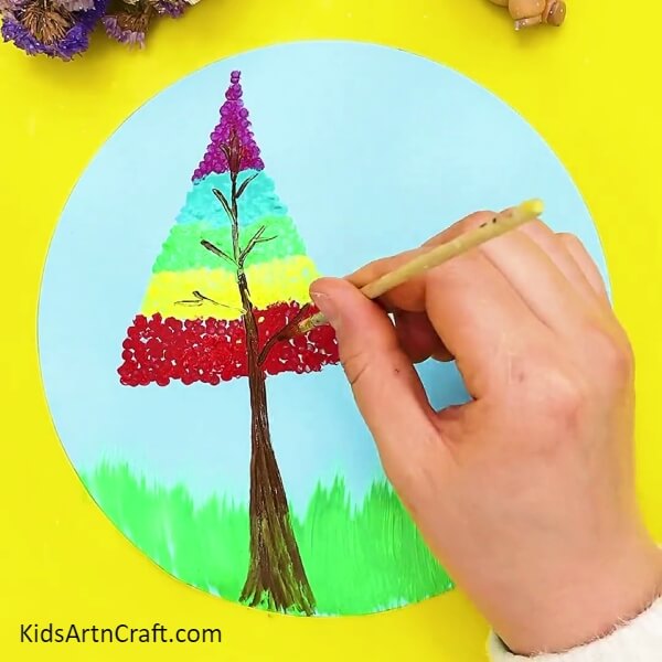 Making Branches - To Paint Trees with Earbuds as a Child