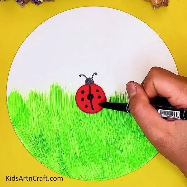 Making A Ladybug-A creative clay project with a ladybug and garden scene