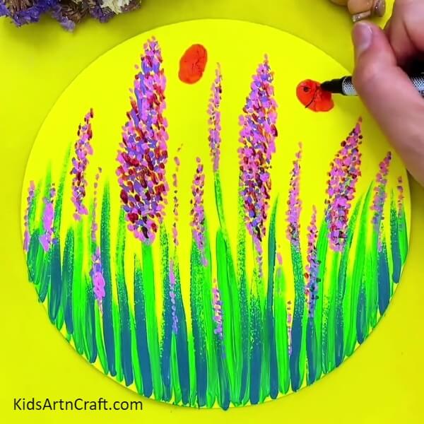 Making The Bees-Lavender flower garden artwork accessible to beginners