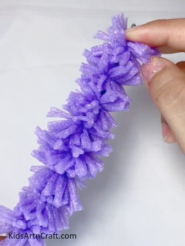 Completing Putting The Pom Poms- Assembling a Lavender Bouquet with Fruit-Scented Foam Pom Poms