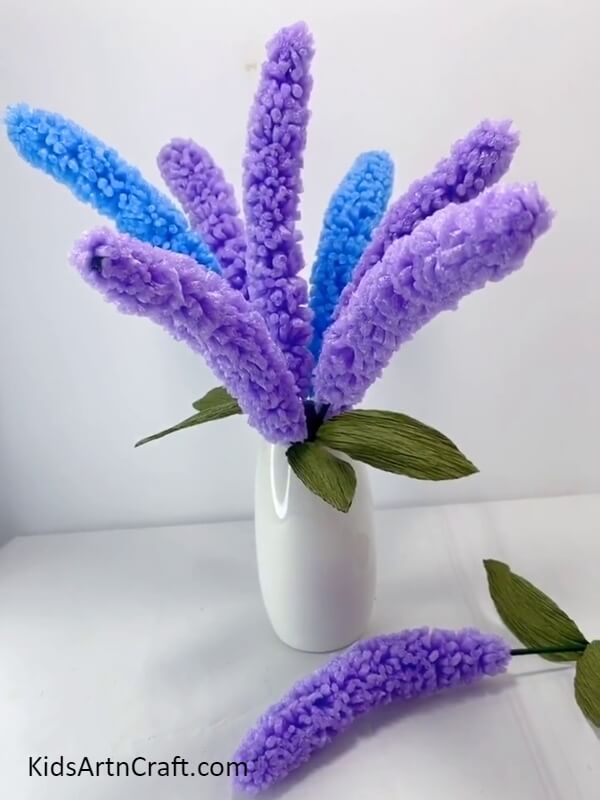 This Is The Final Look Of Your Flowers!- Home-made Lavender Bouquet with Fruit Foam Pom Poms 