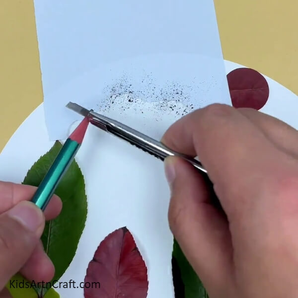 Scraping Pencil- Teaching children how to create a leafy vista