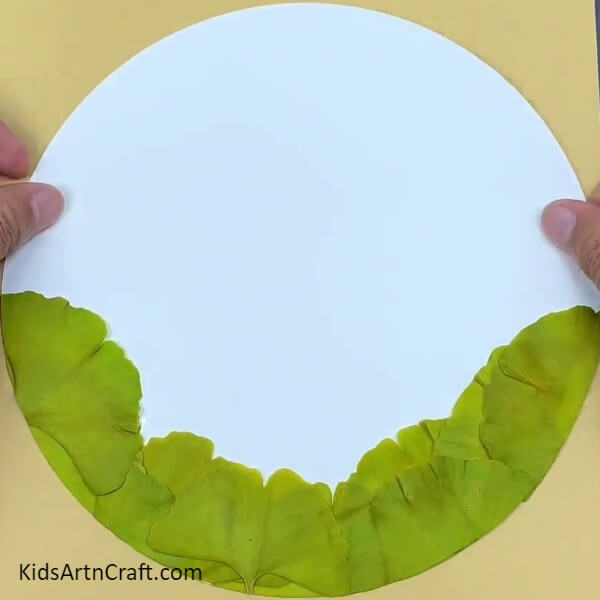 Cutting The Leaves Stems-Step-by-step guide for kids to make a leafy picture