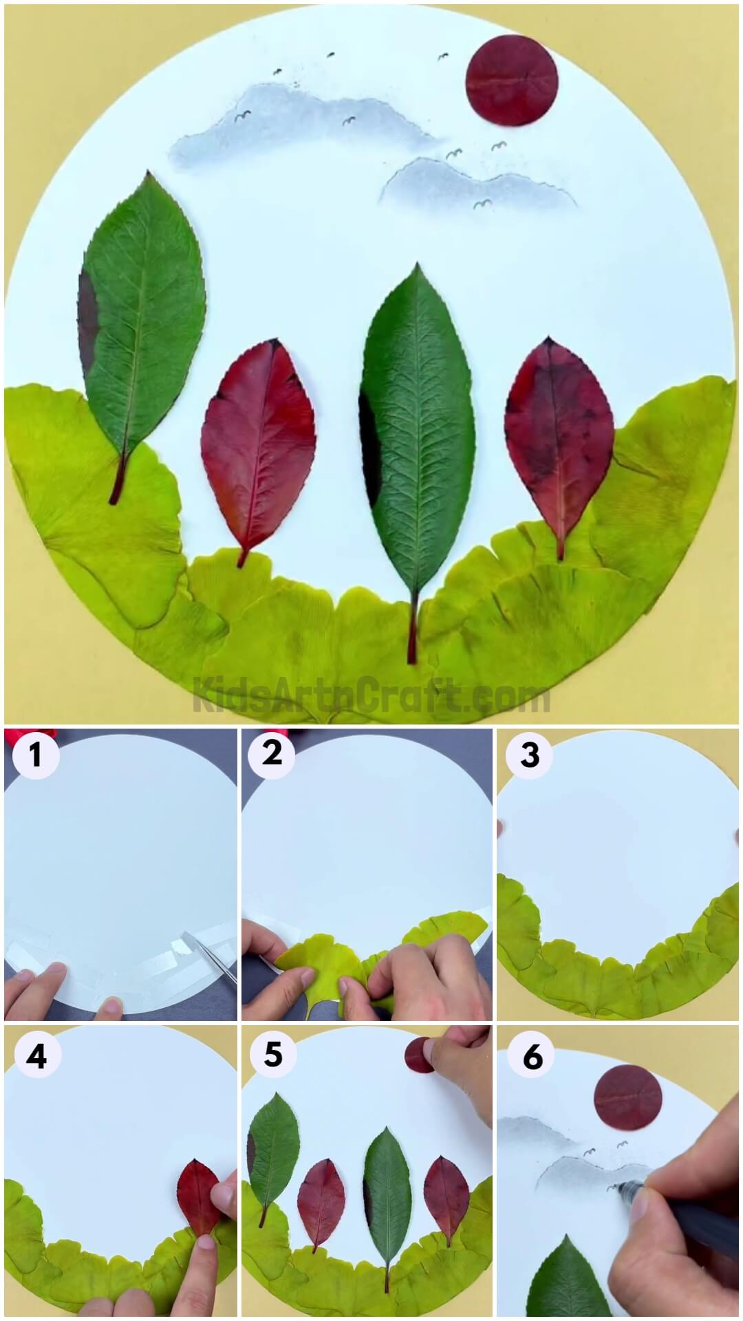 Leaf Landscape Scenery Craft Tutorial For Kids