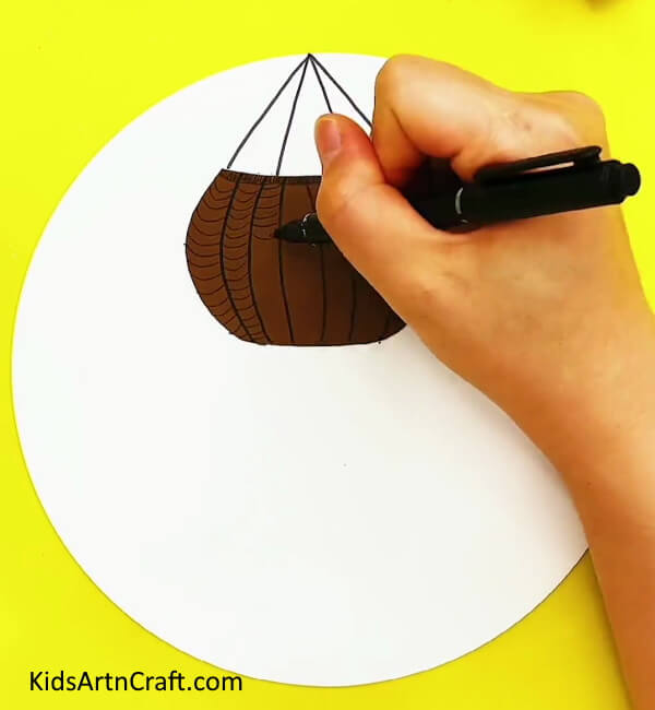Make Features From Black Marker/sketch Pen-Develop your skill to craft a hanging vegetation artwork for children