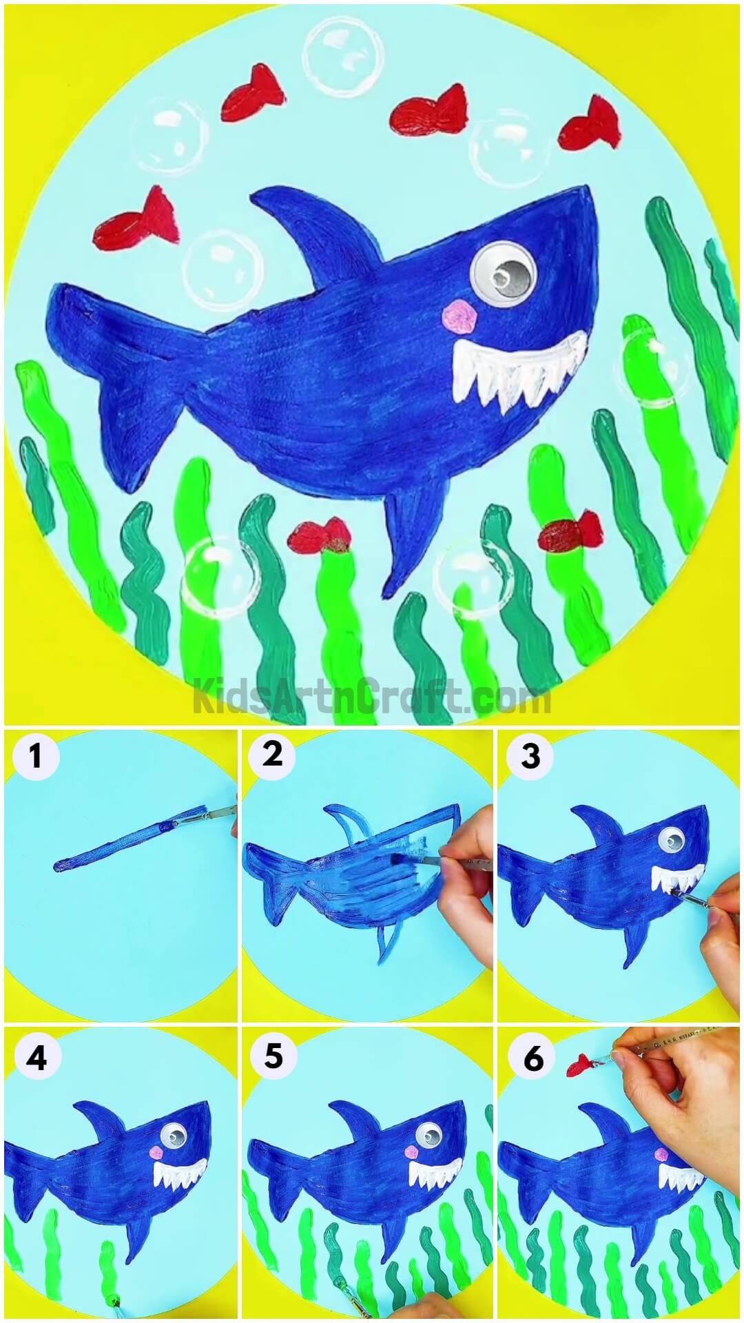 Learn To Make Shark Painting Step-by-step Tutorial