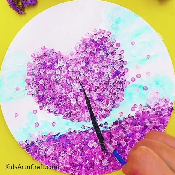Making Tree Trunk- Inspiring Cherry Blossom Tree Paintings for Kids 