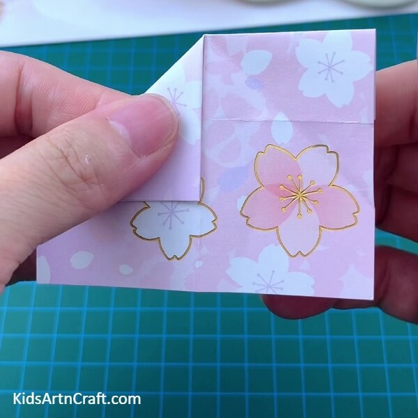 Making The Left Triangle Crease-Create a Beautiful Origami Envelope with Paper 