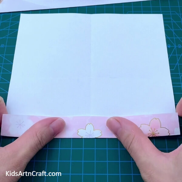 Folding The Paper Half And Half Of Horizontal '+' Crease- Learn to Create a Paper Envelope Step by Step 
